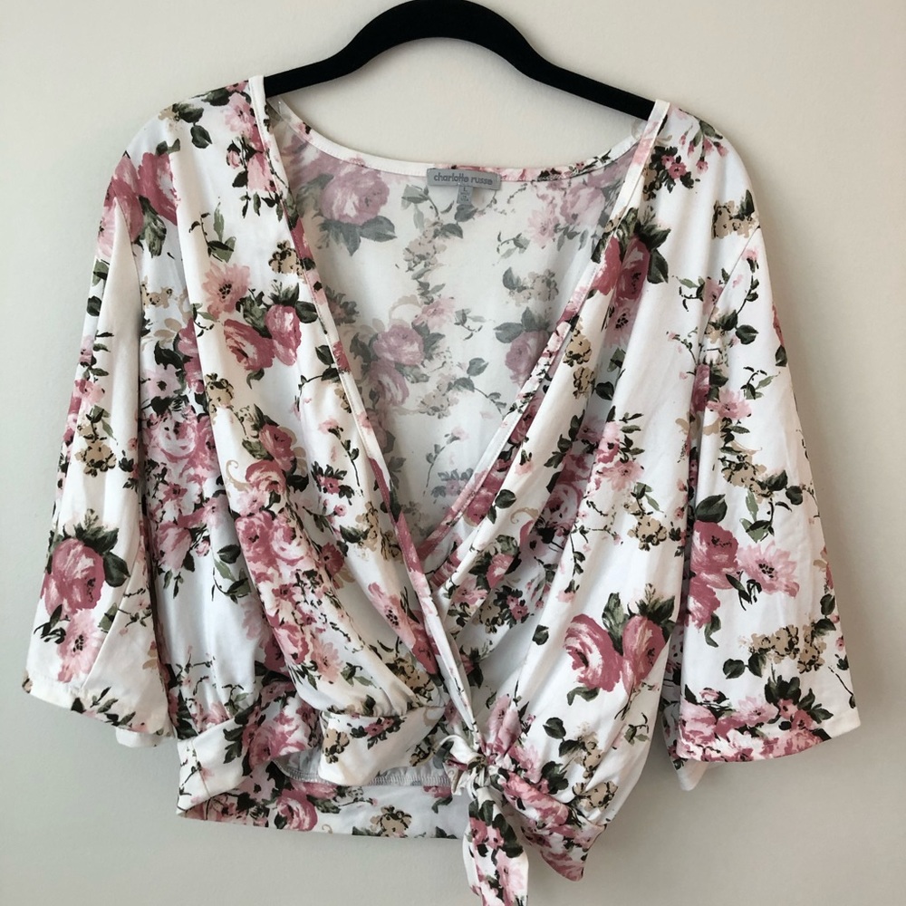 Floral wrap top